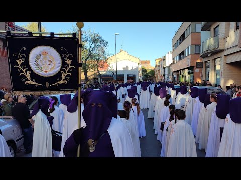 Cofradía de La Llegada. Vía Crucis por el Barrio Valdefierro. Semana Santa Zaragoza 2023 Lunes Santo