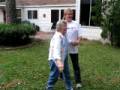 90 year old woman knife throwing !!!!!!!!