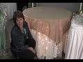 Here are some simple uses for table skirting when decorating for a wedding or reception.