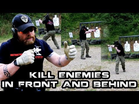 Tactics - ZERO demonstrates how to defeat enemies in front and behind you in the same motion using a pistol. Don't miss the FB giveaway here - http://FB.com/FunkerTact...
