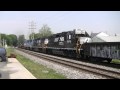5-21-09 541, a train of empty old PPLX hoppers for an unknown destination, has quite a surprising leader, with a suprising horn for a rebuild! NS GP38-2 5621 NS D9-40CW 9061 There was a work zone and traffic ahead so he wasn't going anywhere fast; I decided to chase. 5-23-09 14G meets 34A, perfect timing, right? NS SD70M-2 2750 NS D9-40CW 8891 NS D8-40CW 8381 NS D9-40CW 9469 NS D9-40CW 9232 NS GP40-2 3038 
