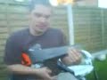Gerry Melon plays the saw