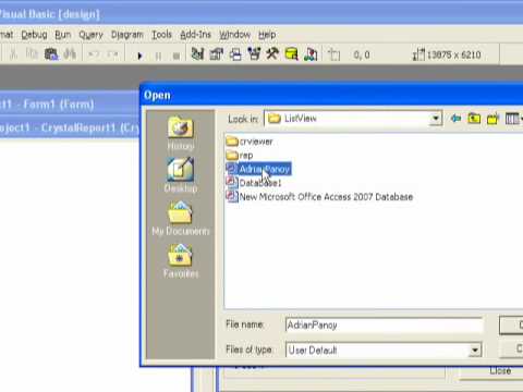 how to attach crystal report in vb6