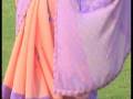 videos de Peach Pure Georgette Saree with Blouse