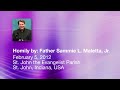 On February 5, 2012 Father Sammie Maletta delivered a Homily at St. John the Evangelist Parish in St. John, Indiana. This Homily addressed how President Obama is threatening our Religious Freedom and declaring war with the Catholic Church. Please take a few moments to listen. No one sums it up quite like Father Maletta. Go to bit.ly to fight the HHS Mandate.