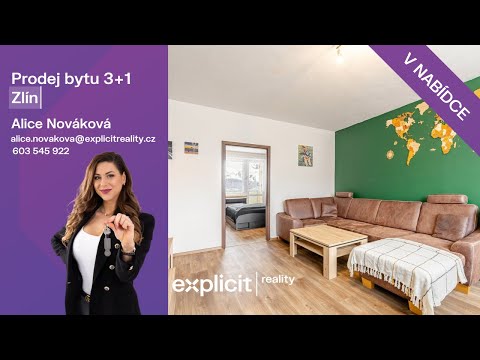Video Prodej bytu 3+1, 70 m2, ul Na Honech II, Zlín