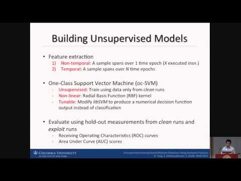 Unsupervised Anomaly-based Malware Detection using Hardware Features