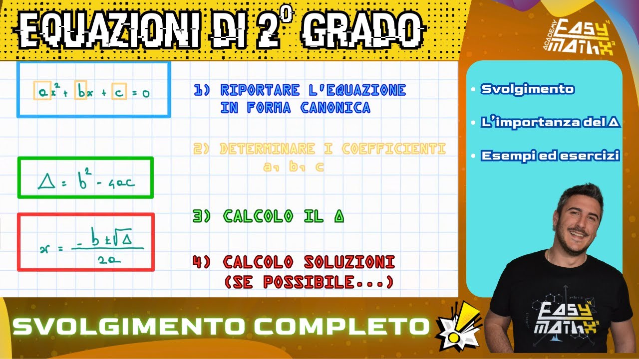 LE EQUAZIONI DI 2° GRADO SONO FACILISSIME! TUTTO QUELLO CHE DEVI SAPERE