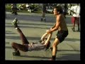 i have mixed feelings about this video.  when i made it, it was a loving tribute to what was once a great skating community, with individual contributing nothing but positive energy.  sadly, this no longer exists.  the scene was ruined by selfish individuals who only think of themselves and take without giving back.  what you see in this video no longer exists.  i guess i can be grateful it existed for a time, and is captured in this video forever.

the song was remixed by myself using 