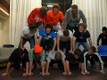 Johnson Hall's human pyramid