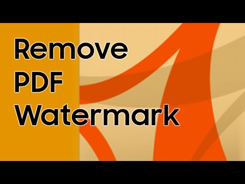 how to remove pdf watermark