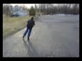 Fatman leaps into snow! Fatman leaps into snow!
