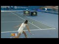 court level replay front and behind view of forehand against jelena jankovic.
