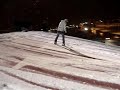 Snowboarding down the NMSU logo