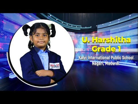 Kalvi Talks | Season 4 | U. Harshitha - Grade 1 | Why I Love Playing Outside | Kalvi School-Madurai