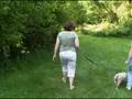 Hannah walking pig