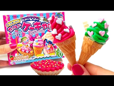 Kracie Popin' Cookin' Mini Ice Cream Shaped Candy たのしいケーキやさん How to Make Ice Cream Candy