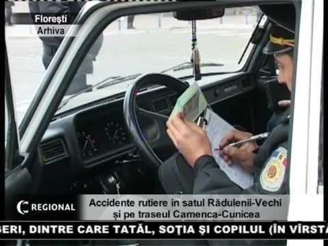 Accidente rutiere in satul Rădulenii-Vechi și pe traseul Camenca-Cunicea