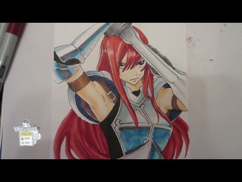 how to draw erza scarlet