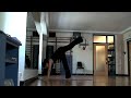 Handstand at the Wall 31 Weeks Pregnant