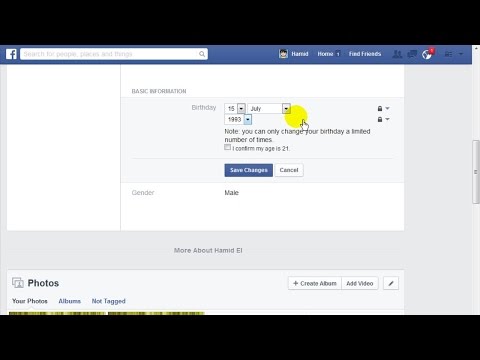 how to change bday on facebook