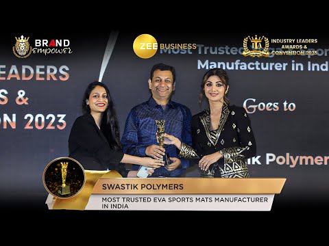 Swastik Polymers won Most Trusted Eva Sports Mats Manufacturer in India Award at ILA 2023
