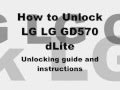 UNLOCK LG DLITE GD570 - How to Unlock T-mobile Bubble Gum by Unlock Code
