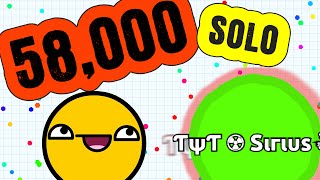 58,000 Mass SOLO // Instant Merging Agar.io Gameplay