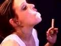 Gina smoking cigar