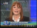 Sandi on Fox & Friends with the most awesome false eyelashes about 