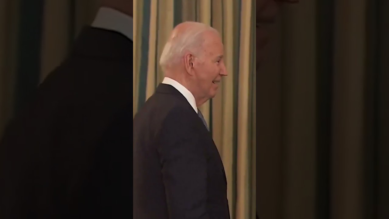Thumbnail for Biden Smiles Awkwardly While Dodging Question About Trump