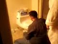 sleeping on th toilet
