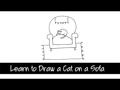 Learn to Draw a Cat on a Sofa - quick and easy drawing