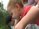 Sam feeding the swans Sam feeding the swans