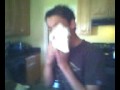 matthew trying to eat an egg