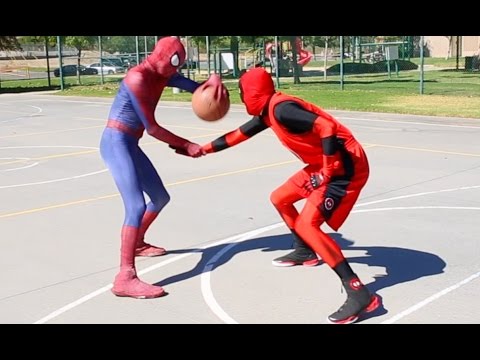 Spiderman vs Deadpool Basketball ...SuperHero Basketball