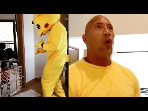 'The Rock' Dances to 'Juju On That Beat' In Pikachu Costume