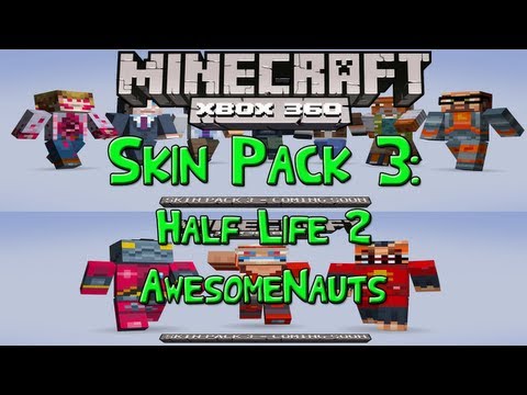Minecraft - Xbox 360: More Skin Pack 3 News!! Half Life 2 and Awesomenauts Skins Confirmed!!