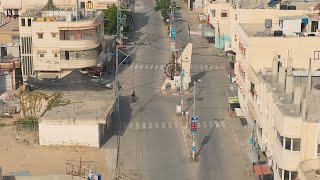 مشاهد من سـريان الإغلاق الشامل و حظر التجوال في بلدة عبسـان الكبيرة