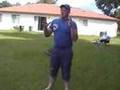 Man gets hit in crotch by football.