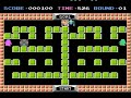 the tragic tale of two separated penguins in love who must unite by travelling through spiders and their web as well as other vile creatures. don't the bad guys ever learn that love conquers all? seriously, this is a puzzle game released for various japanese computers including the msx, it also saw a release on the famicom in japan (famicom is the japanese version of the nes). you're controlling the two penguins which can move in all directions as well as shoot by pressing the a or b button. both of them move at the same time, the penguin you choose at the beginning is the one that moves in the direction you press and the other one mirrors your moves. some levels feature different shapes for the left and right part of the level, making it harder to get the little lovers to the goal. the goal also must be reached at the same time from the left and right side. all in all, it's a good, original game, but it messes with your brain in later levels.