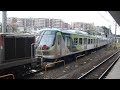 JR貨物DE10-1189号機牽引で長津田に到着した、東急多摩川・池上線用新7000系第1編成7101F+第2編成7102Fです。JR横浜線より東急との受渡線に入線するところです。