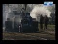 a great final between three tractors on danish tractor pulling .