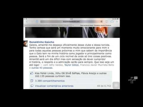 Ronaldinho Gaúcho usou as redes sociais para se despedir do torcedor do Atlético Mineiro