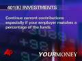 Your Money: 401k Plans in Trying Times