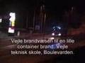 Vejle brandvæsen ankommer til Vejle teknisk skole i Vejle