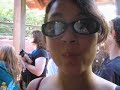 Mari, at ThunderRailroad at Disneyland, twiddling her nose