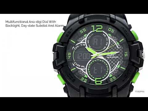 Buy Online SF Arcade Quartz Analog Digital Dial PU Strap Watch for