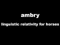 ambry - linguistic relativity for horses