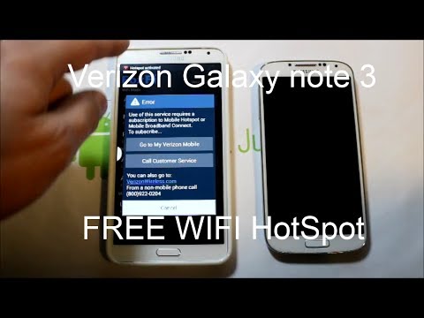 Verizon Galaxy Note 3 Free WIFI hotspot activation